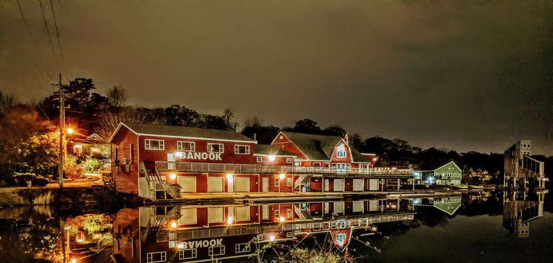 Banook Canoe Club at night in 2021